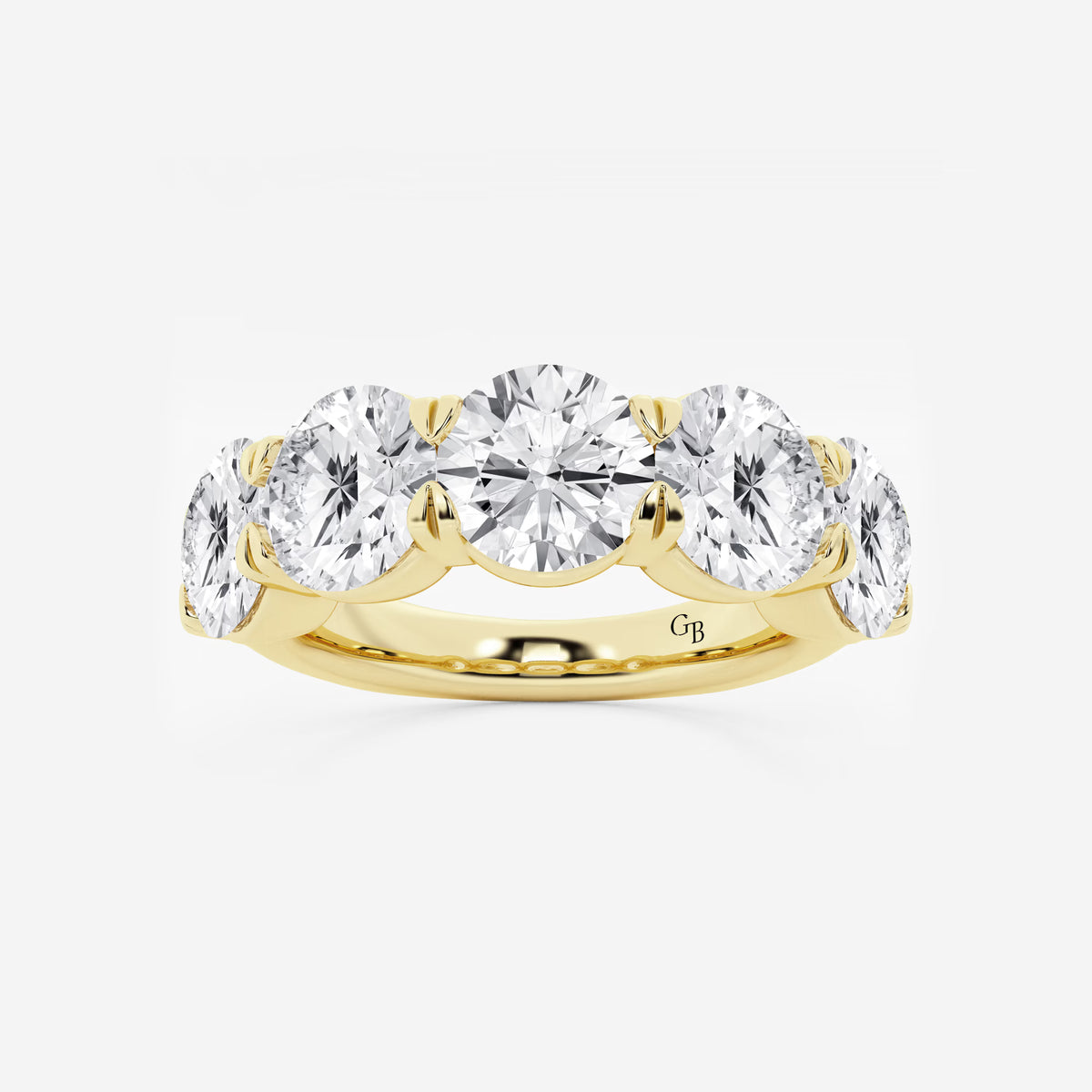 GWA002 - 5 ctw Round Lab Grown Diamond Five-Stone Anniversary Band