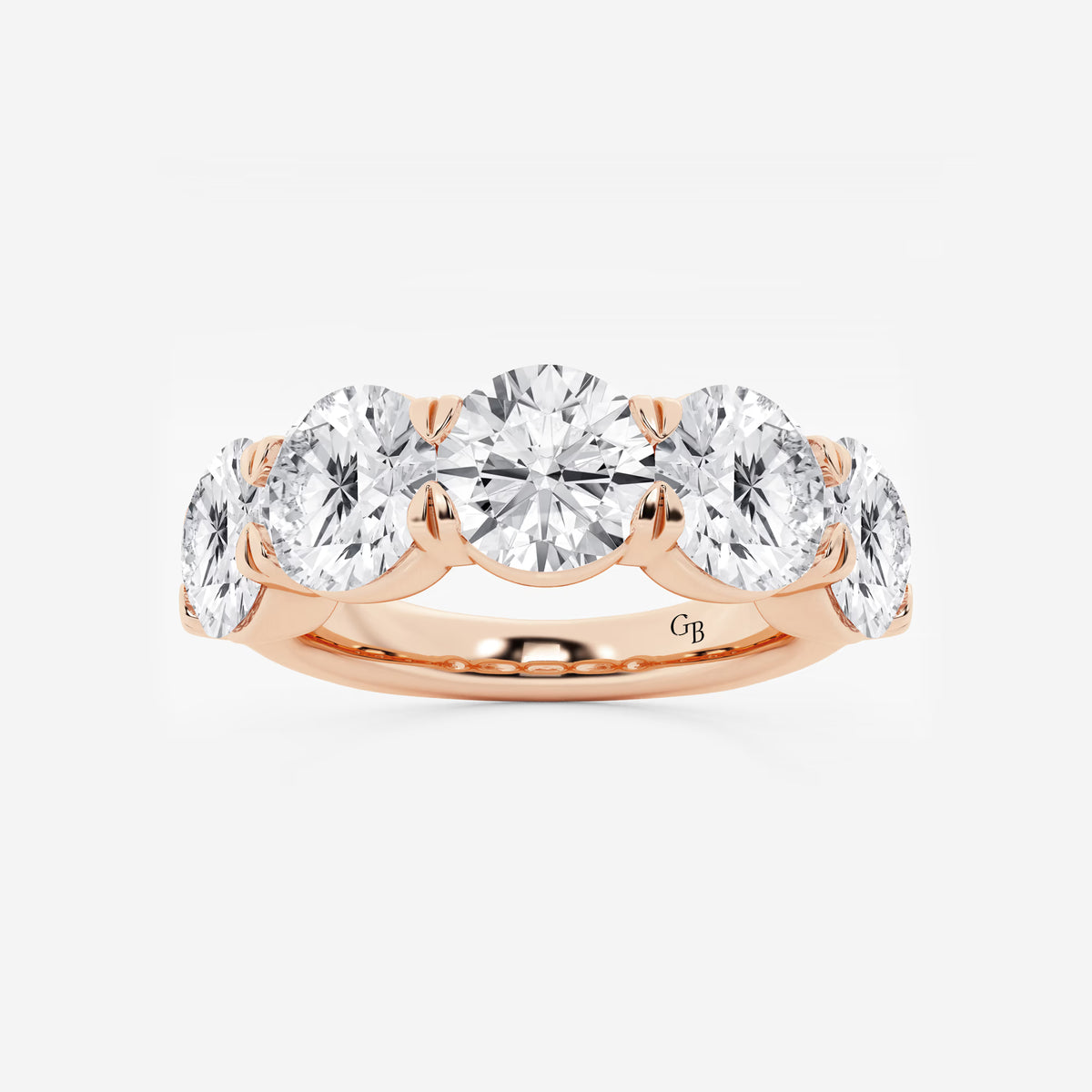 GWA002 - 5 ctw Round Lab Grown Diamond Five-Stone Anniversary Band