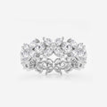 GWA004 - 3 ctw Marquise and Round Lab Grown Diamond Flower Eternity Band - 7.2mm Width