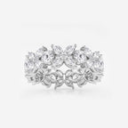 GWA004 - 3 ctw Marquise and Round Lab Grown Diamond Flower Eternity Band - 7.2mm Width
