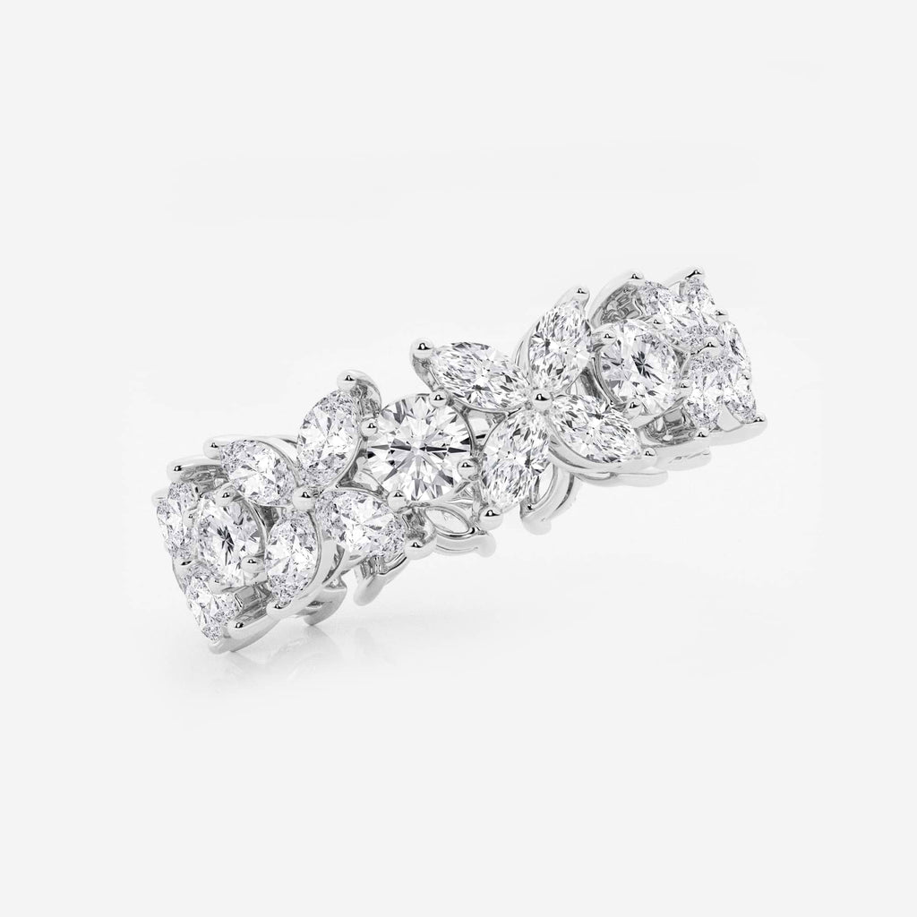 GWA004 - Additional Image 1 for  3 ctw Marquise and Round Lab Grown Diamond Flower Eternity Band - 7.2mm Width