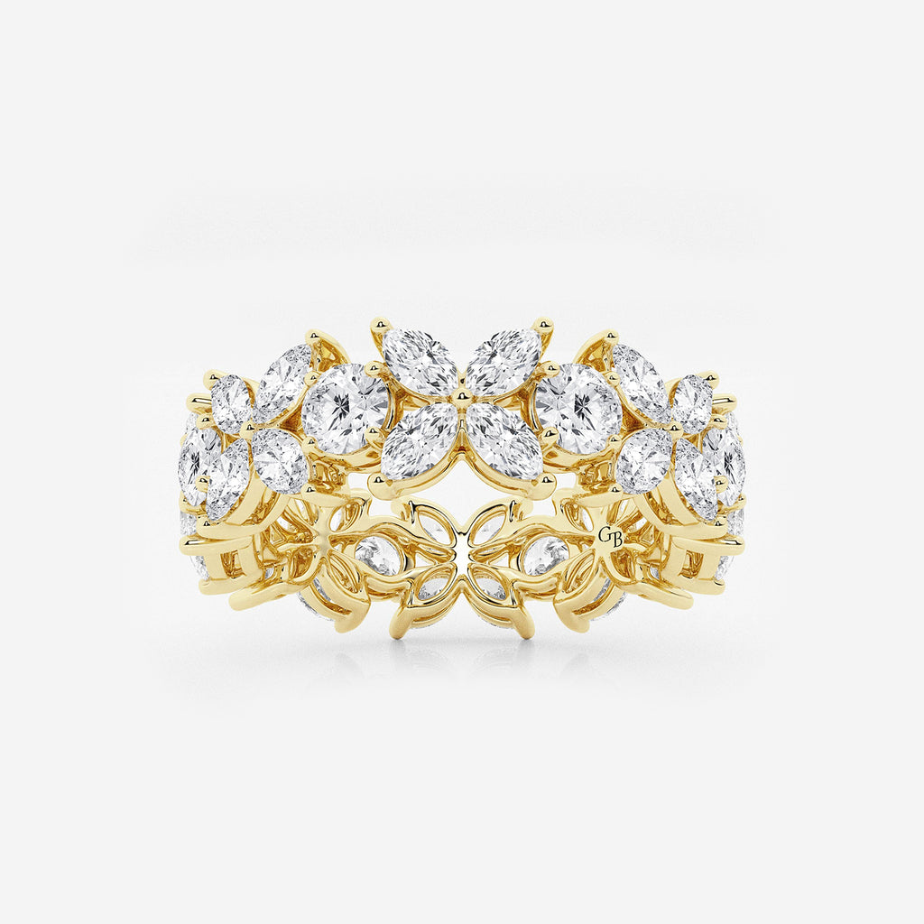GWA004 - product video for 3 ctw Marquise and Round Lab Grown Diamond Flower Eternity Band - 7.2mm Width