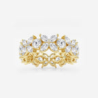 GWA004 - product video for 3 ctw Marquise and Round Lab Grown Diamond Flower Eternity Band - 7.2mm Width