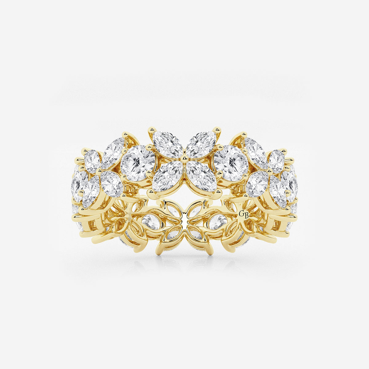 GWA004 - product video for 3 ctw Marquise and Round Lab Grown Diamond Flower Eternity Band - 7.2mm Width
