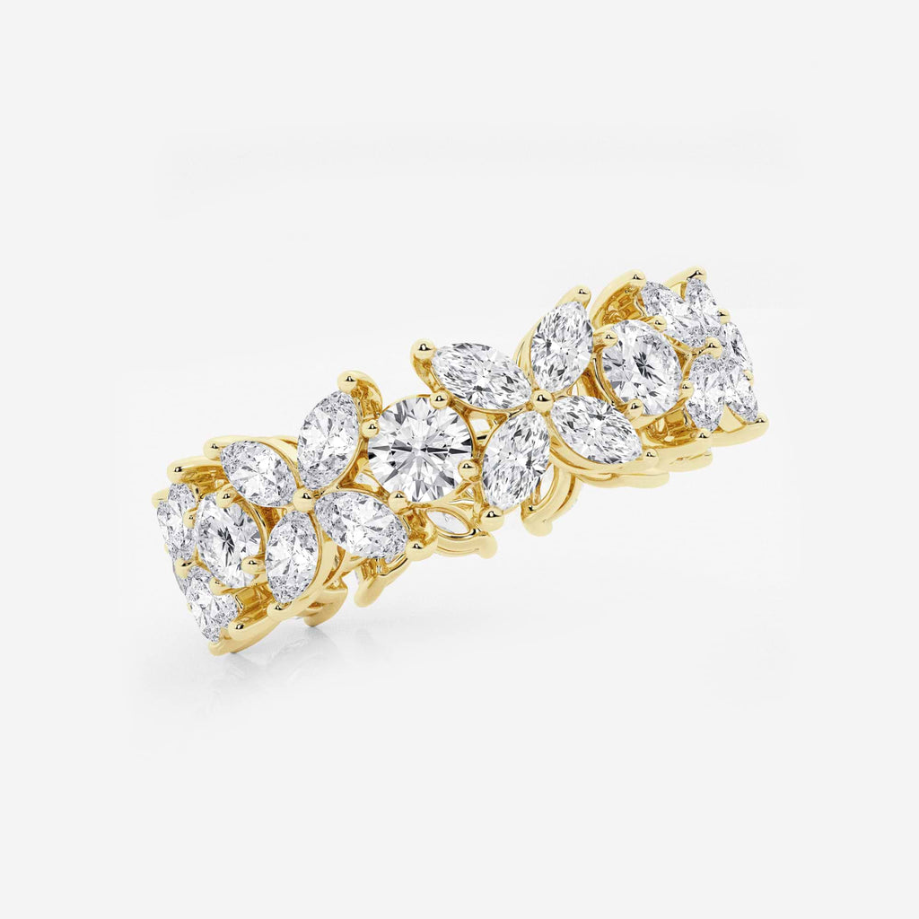 GWA004 - Additional Image 1 for  3 ctw Marquise and Round Lab Grown Diamond Flower Eternity Band - 7.2mm Width