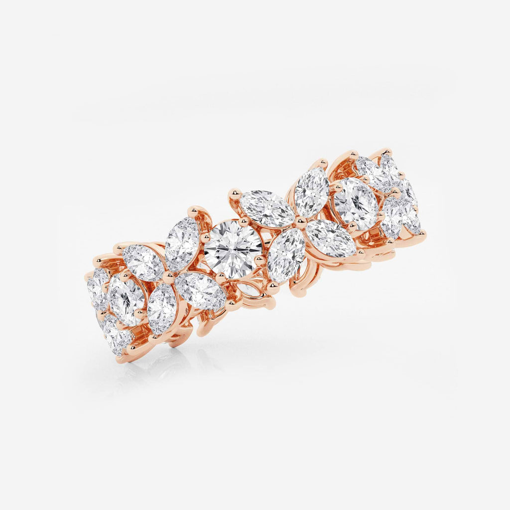 GWA004 - Additional Image 1 for  3 ctw Marquise and Round Lab Grown Diamond Flower Eternity Band - 7.2mm Width