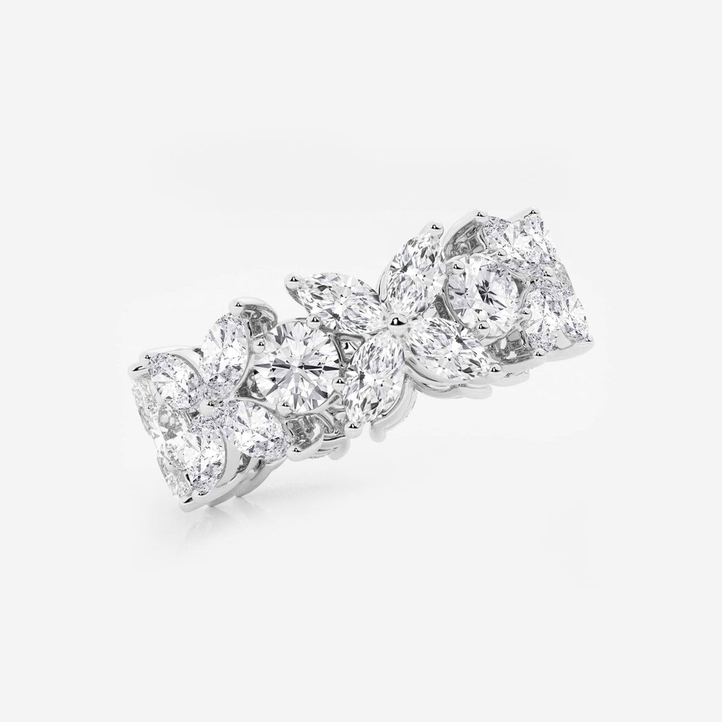 GWA004 - Additional Image 1 for  5 ctw Marquise and Round Lab Grown Diamond Flower Eternity Band - 8.3mm Width