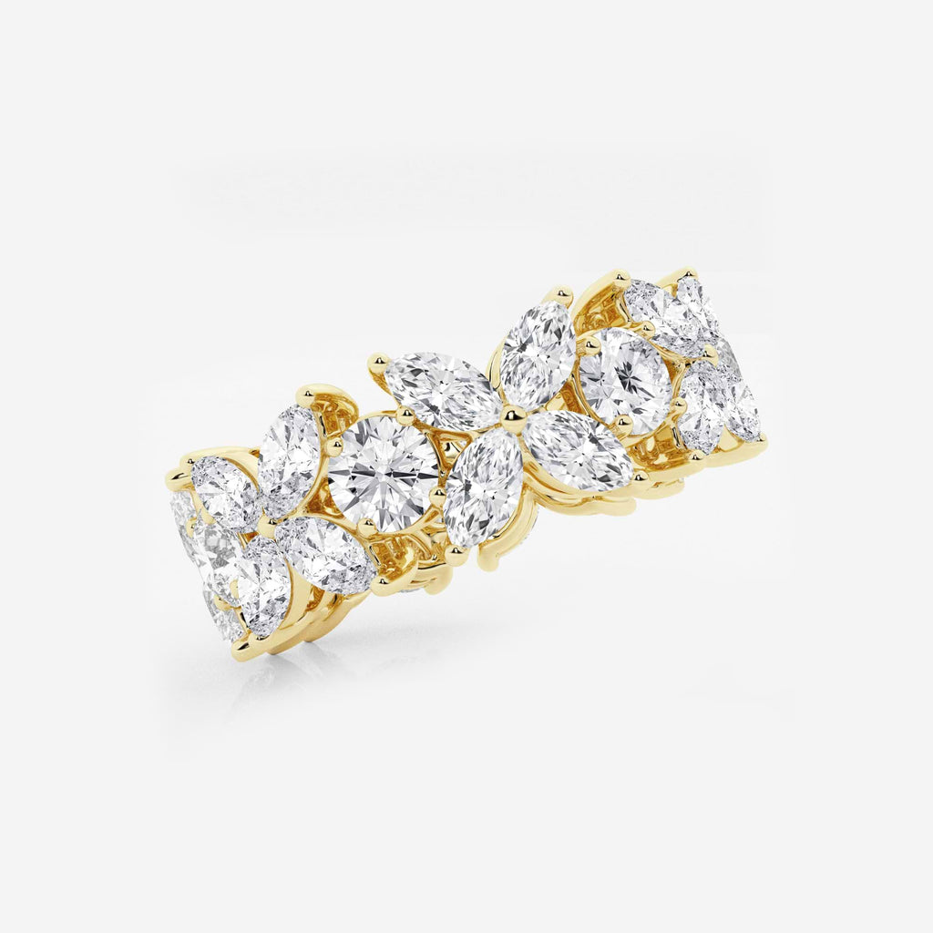 GWA004 - Additional Image 1 for  5 ctw Marquise and Round Lab Grown Diamond Flower Eternity Band - 8.3mm Width
