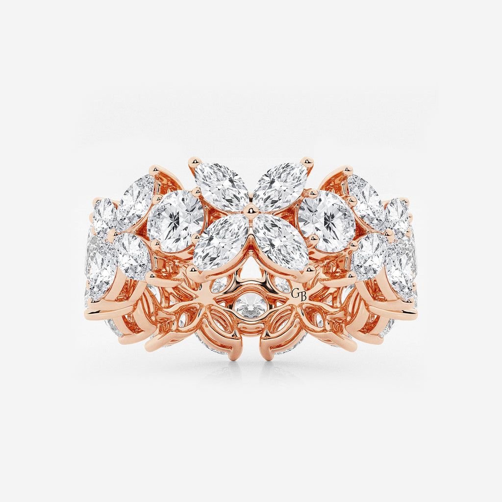 GWA004 - product video for 5 ctw Marquise and Round Lab Grown Diamond Flower Eternity Band - 8.3mm Width