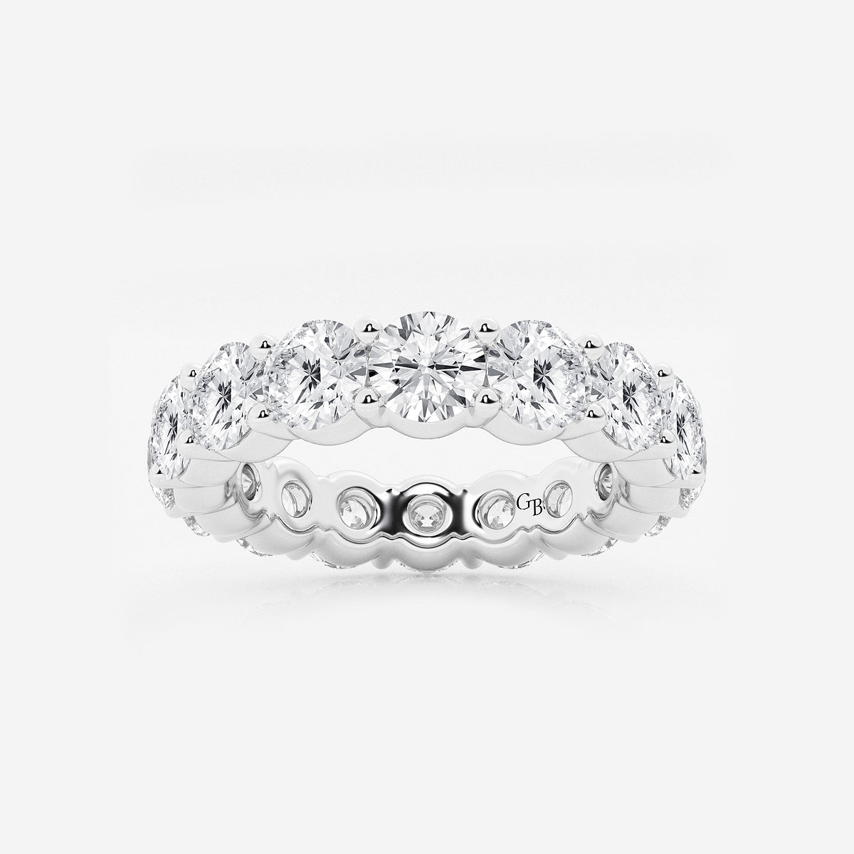 GWA005 - product video for 5 ctw Shared Prong Round Lab Grown Diamond Eternity Band - 4.7mm Width