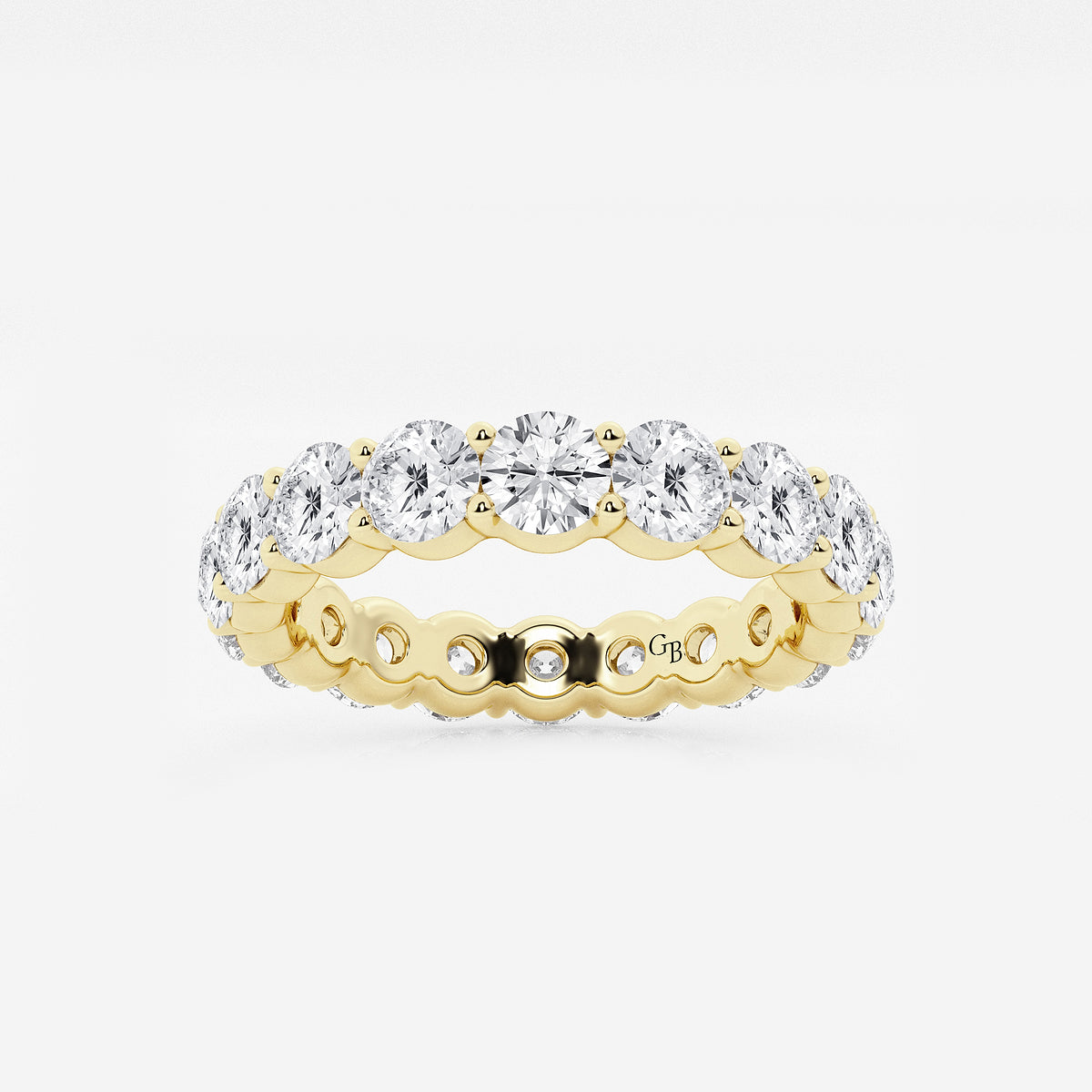 GWA005 - product video for 3 ctw Shared Prong Round Lab Grown Diamond Eternity Band - 3.5mm Width