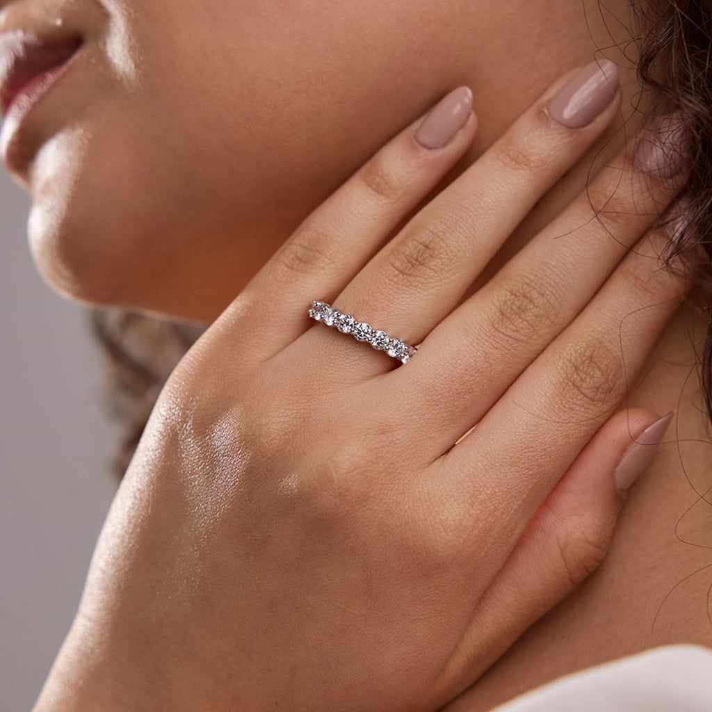 GWA005 - 3 ctw Shared Prong Round Lab Grown Diamond Eternity Band - 3.5mm Width