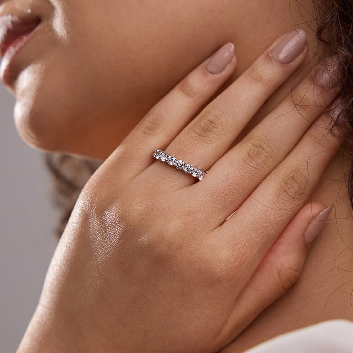 GWA005 - 3 ctw Shared Prong Round Lab Grown Diamond Eternity Band - 3.5mm Width
