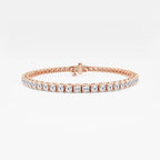 GWA005 - 5 ctw Round Lab Grown Diamond Four Prong Box Tennis Bracelet - 6 Inches
