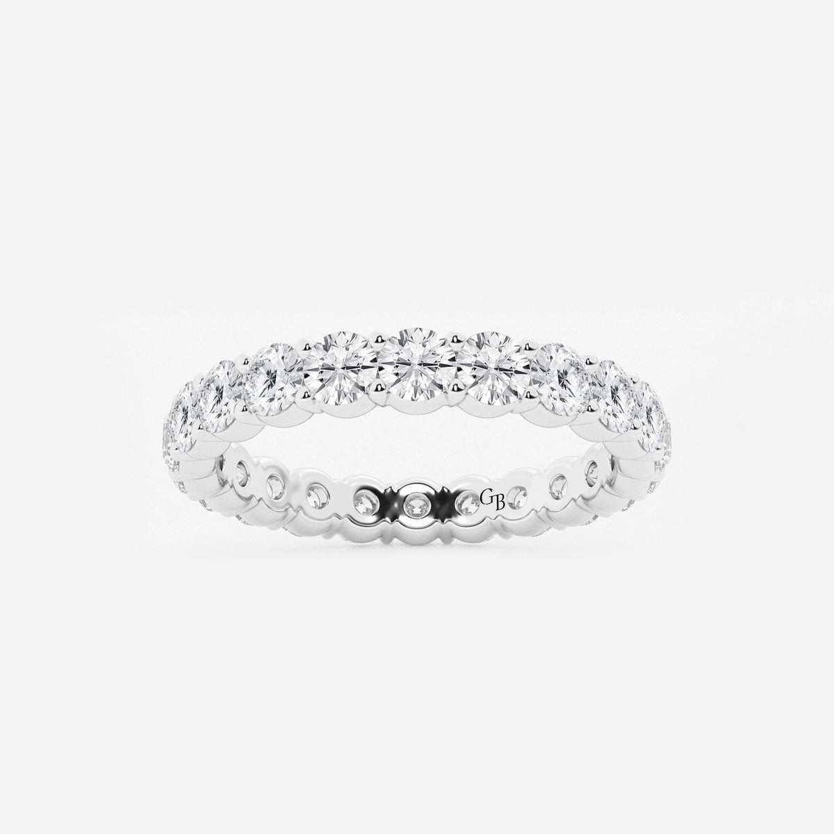 GWA005 - 2 ctw Shared Prong Round Lab Grown Diamond Eternity Band - 3.1mm Width