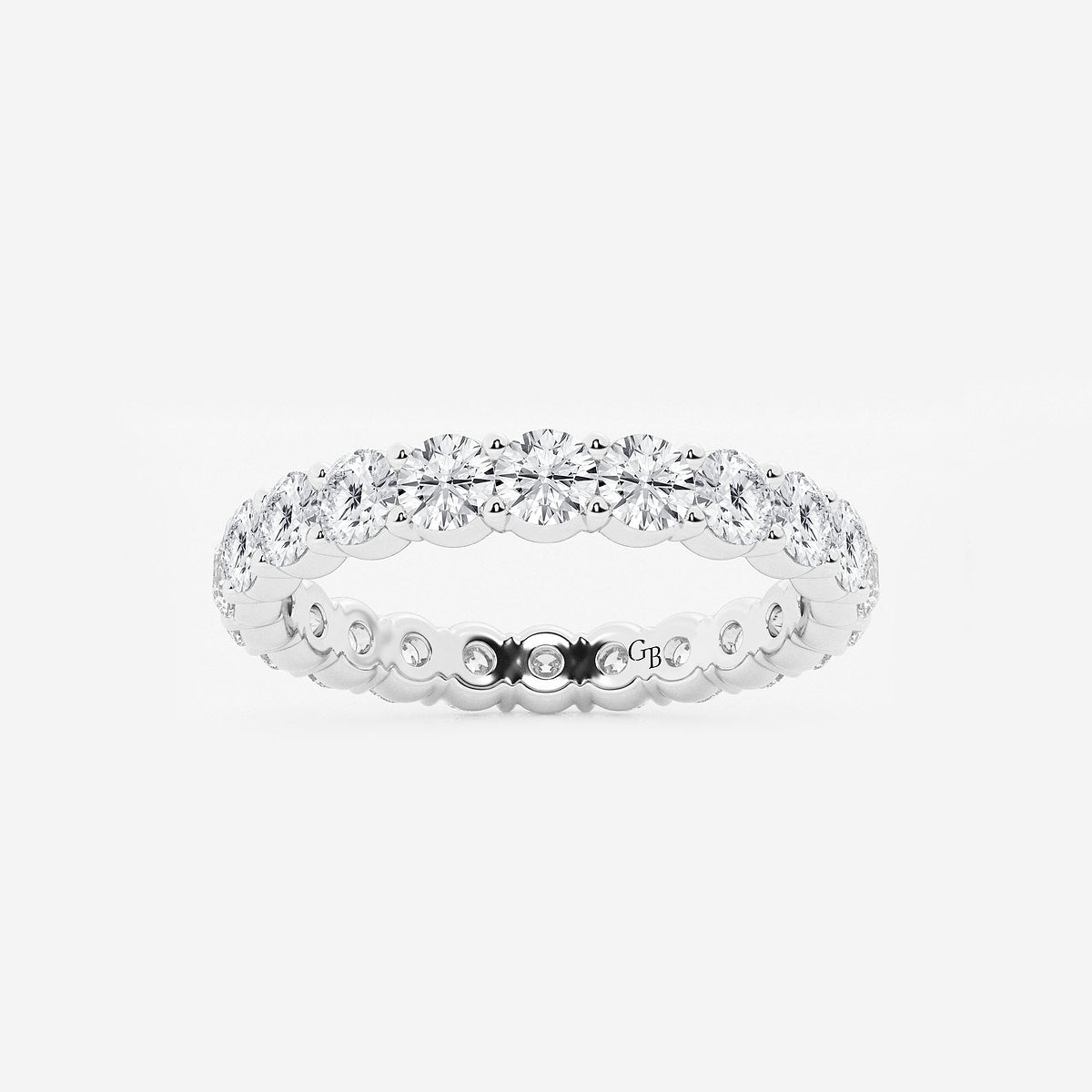 GWA005 - product video for 2 ctw Shared Prong Round Lab Grown Diamond Eternity Band - 3.1mm Width