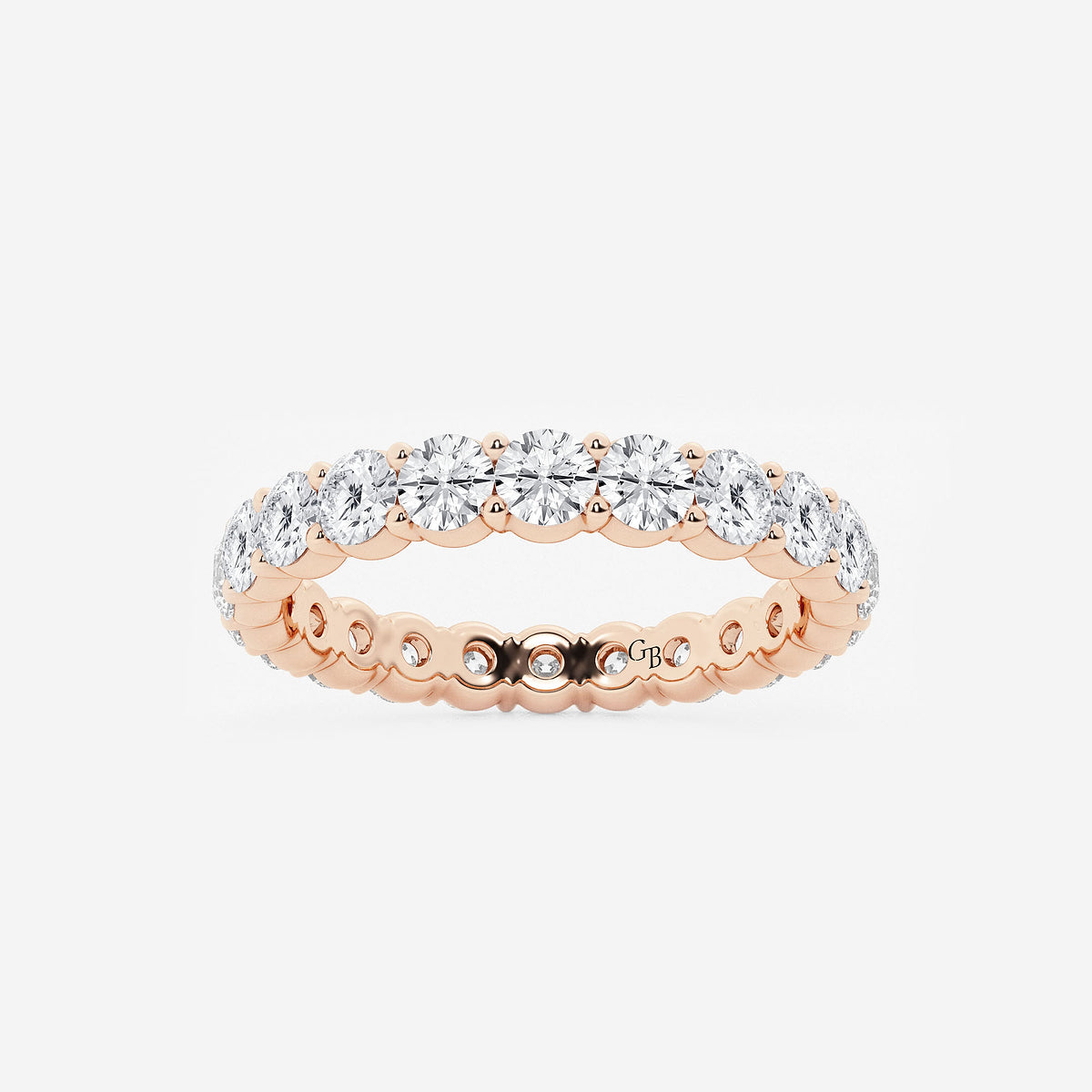 GWA005 - product video for 2 ctw Shared Prong Round Lab Grown Diamond Eternity Band - 3.1mm Width