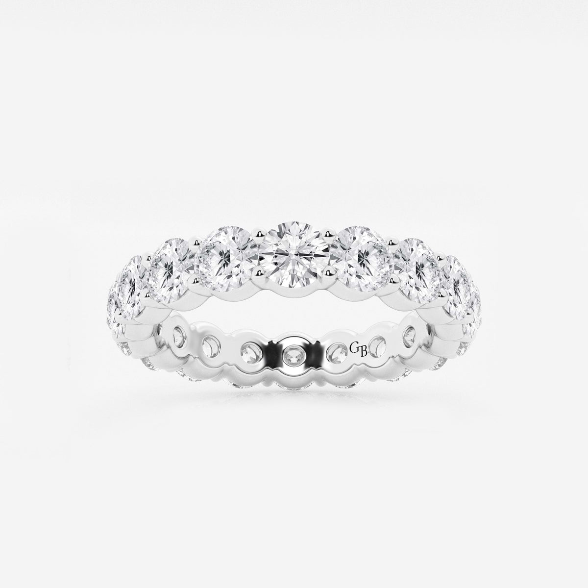GWA005 - 3 ctw Shared Prong Round Lab Grown Diamond Eternity Band - 3.7mm Width