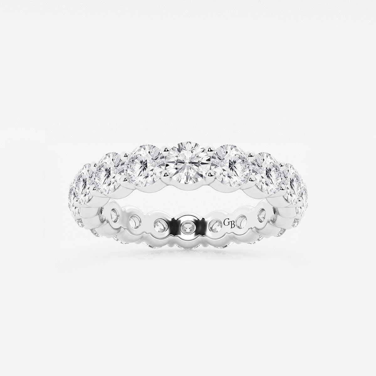 GWA005 - product video for 3 ctw Shared Prong Round Lab Grown Diamond Eternity Band - 3.7mm Width
