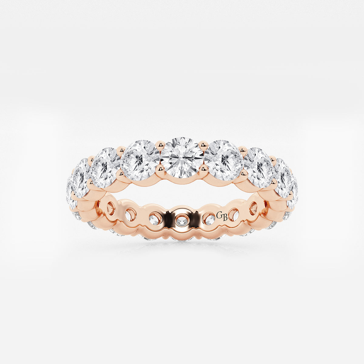 GWA005 - product video for 3 ctw Shared Prong Round Lab Grown Diamond Eternity Band - 3.7mm Width