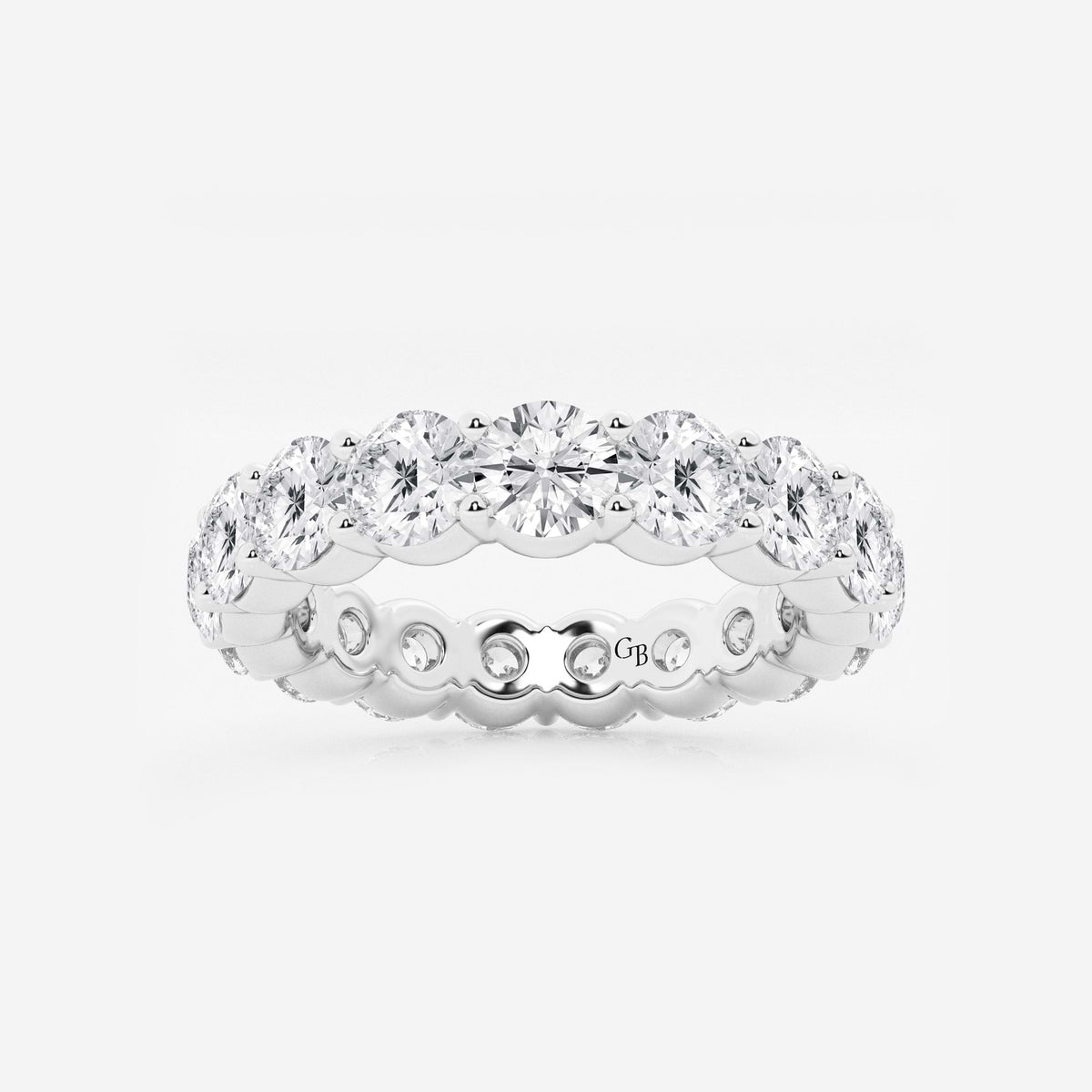 GWA005 - 4 ctw Shared Prong Round Lab Grown Diamond Eternity Band - 4.2mm Width
