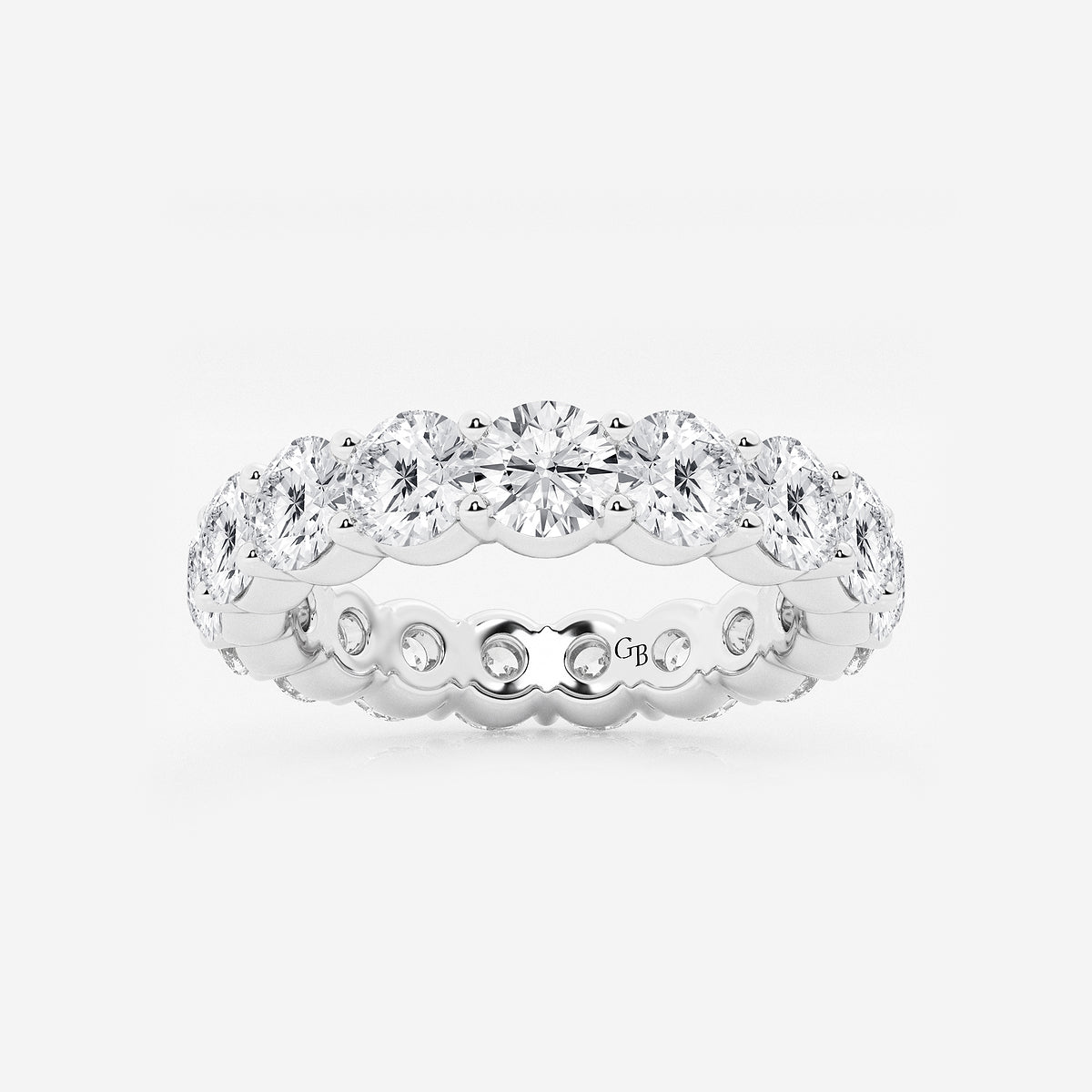 GWA005 - product video for 4 ctw Shared Prong Round Lab Grown Diamond Eternity Band - 4.2mm Width