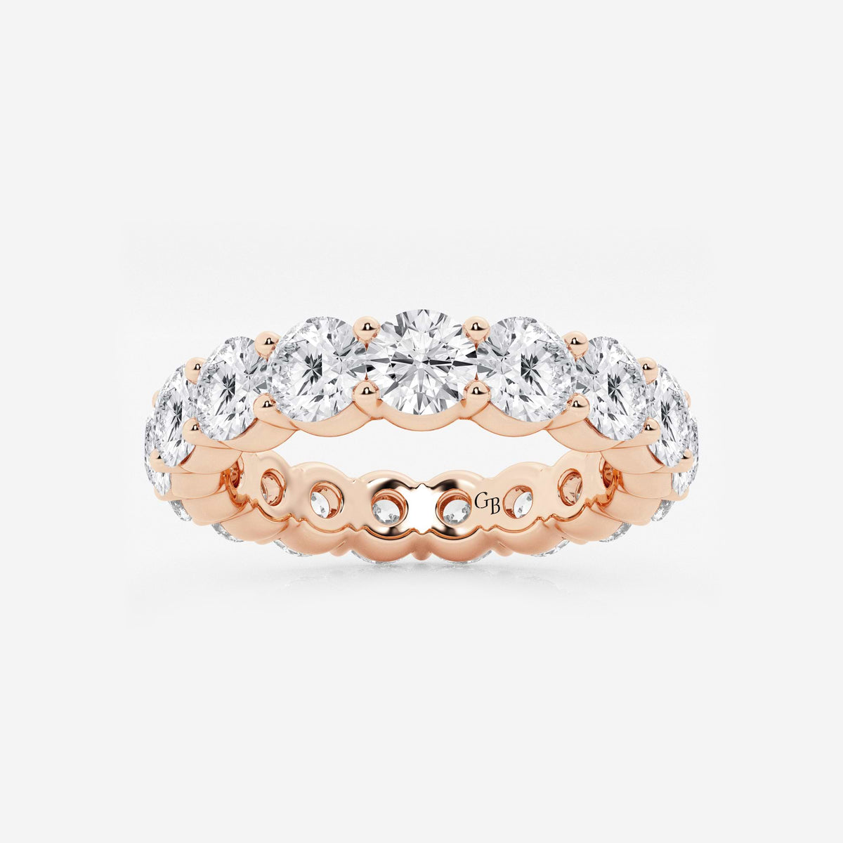 GWA005 - 4 ctw Shared Prong Round Lab Grown Diamond Eternity Band - 4.2mm Width
