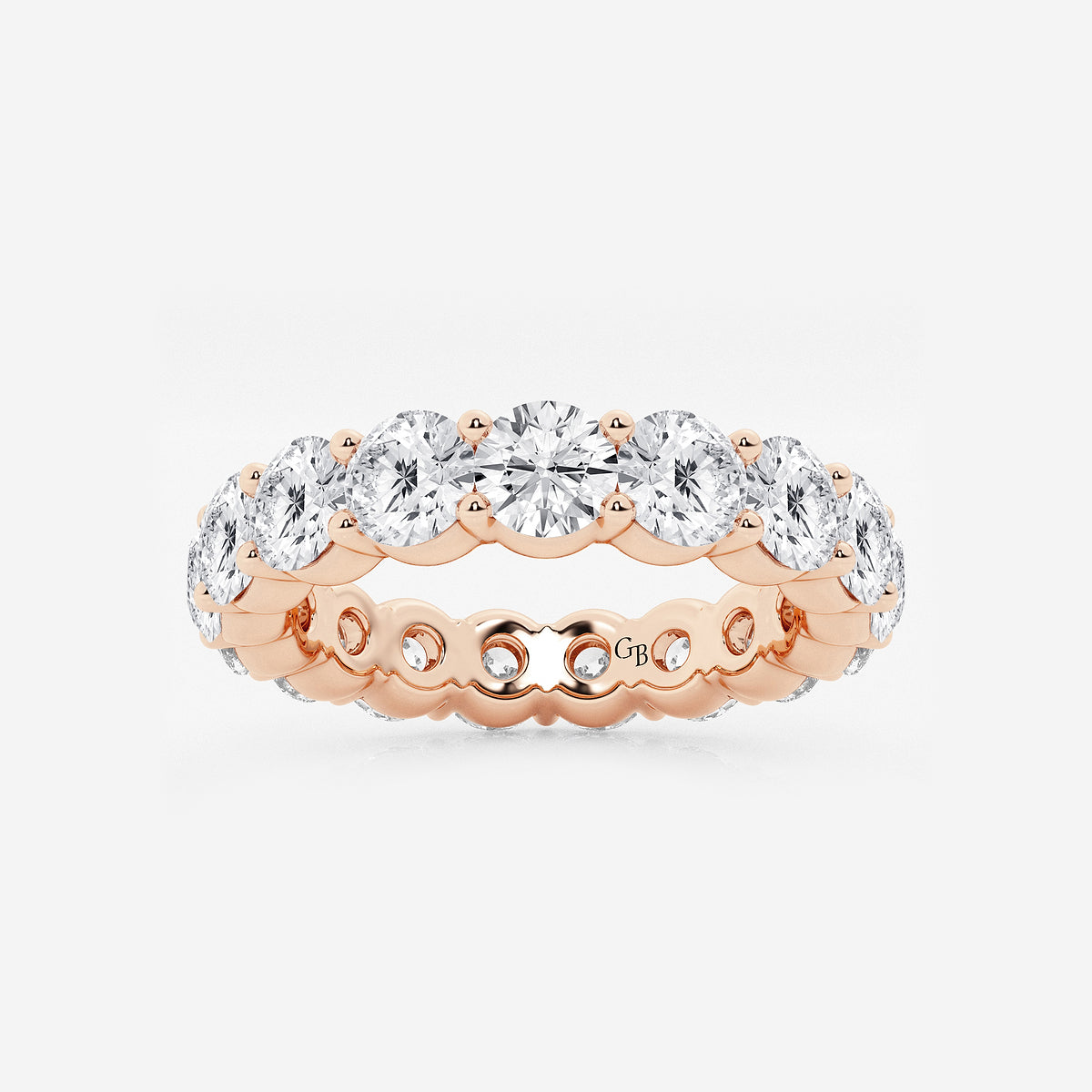 GWA005 - product video for 4 ctw Shared Prong Round Lab Grown Diamond Eternity Band - 4.2mm Width