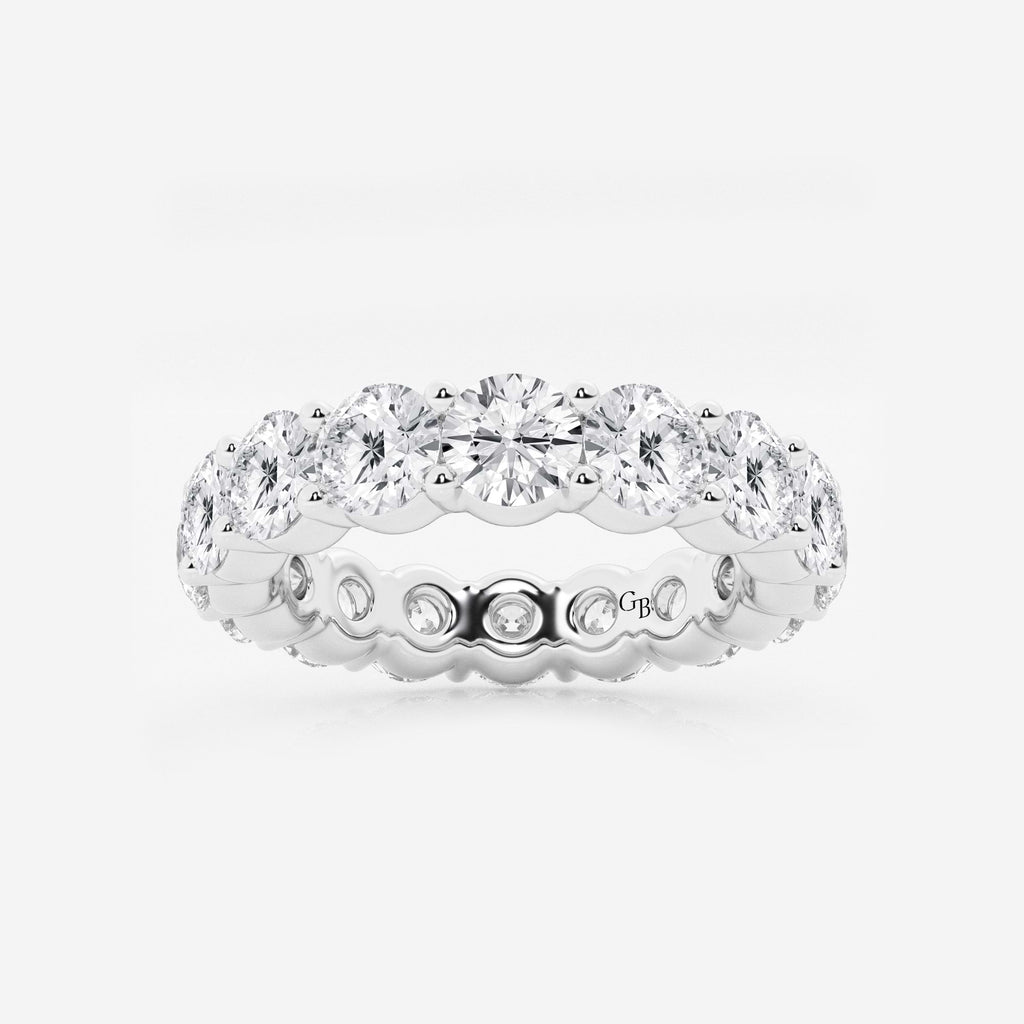 GWA005 - 5 ctw Shared Prong Round Lab Grown Diamond Eternity Band - 4.7mm Width