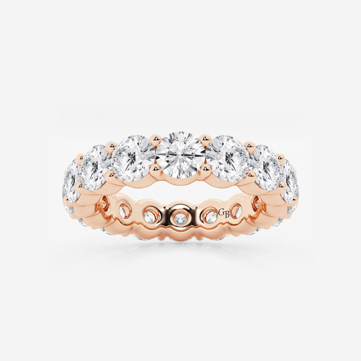 GWA005 - 5 ctw Shared Prong Round Lab Grown Diamond Eternity Band - 4.7mm Width