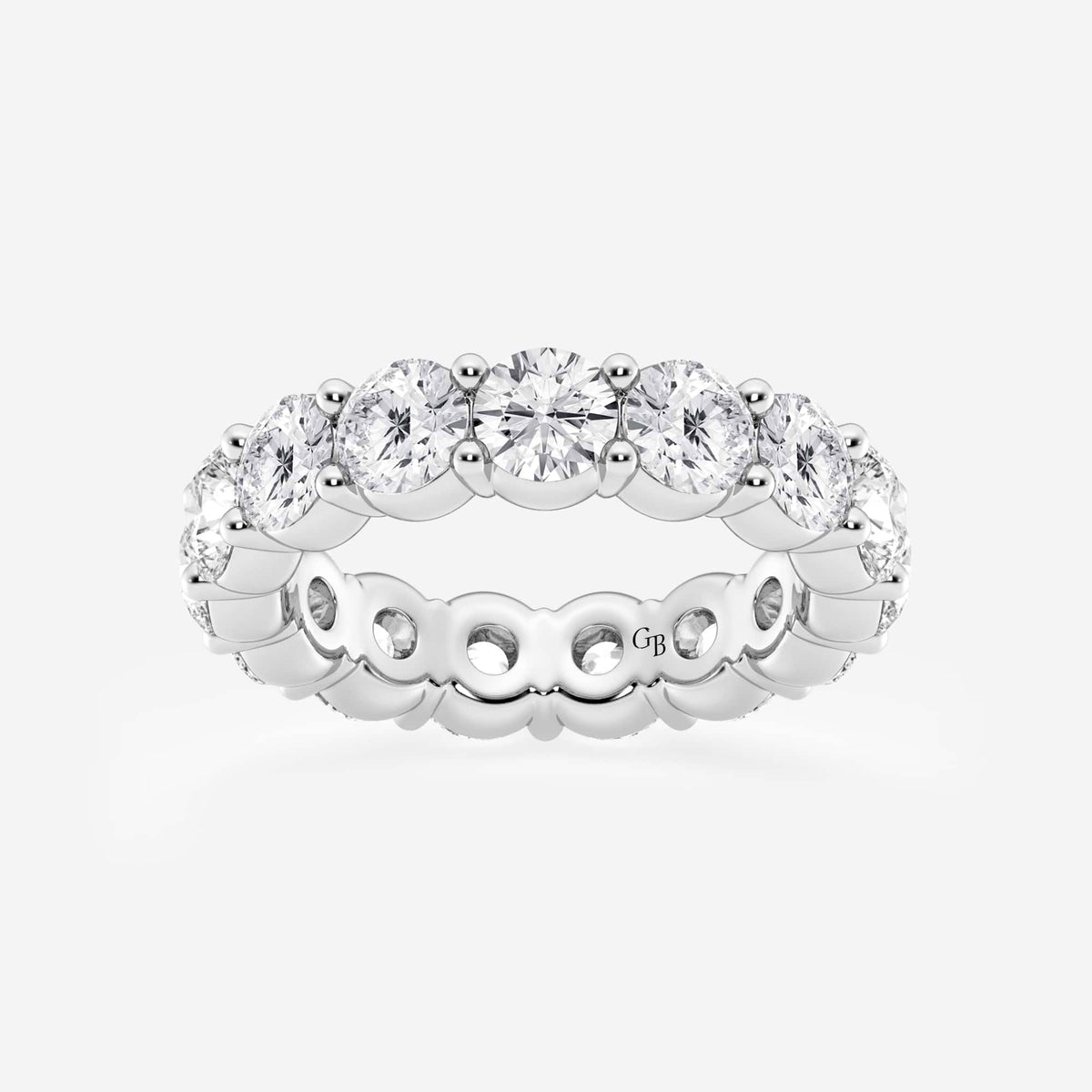 GWA005 - 6 ctw Shared Prong Round Lab Grown Diamond Eternity Band - 4.8mm Width