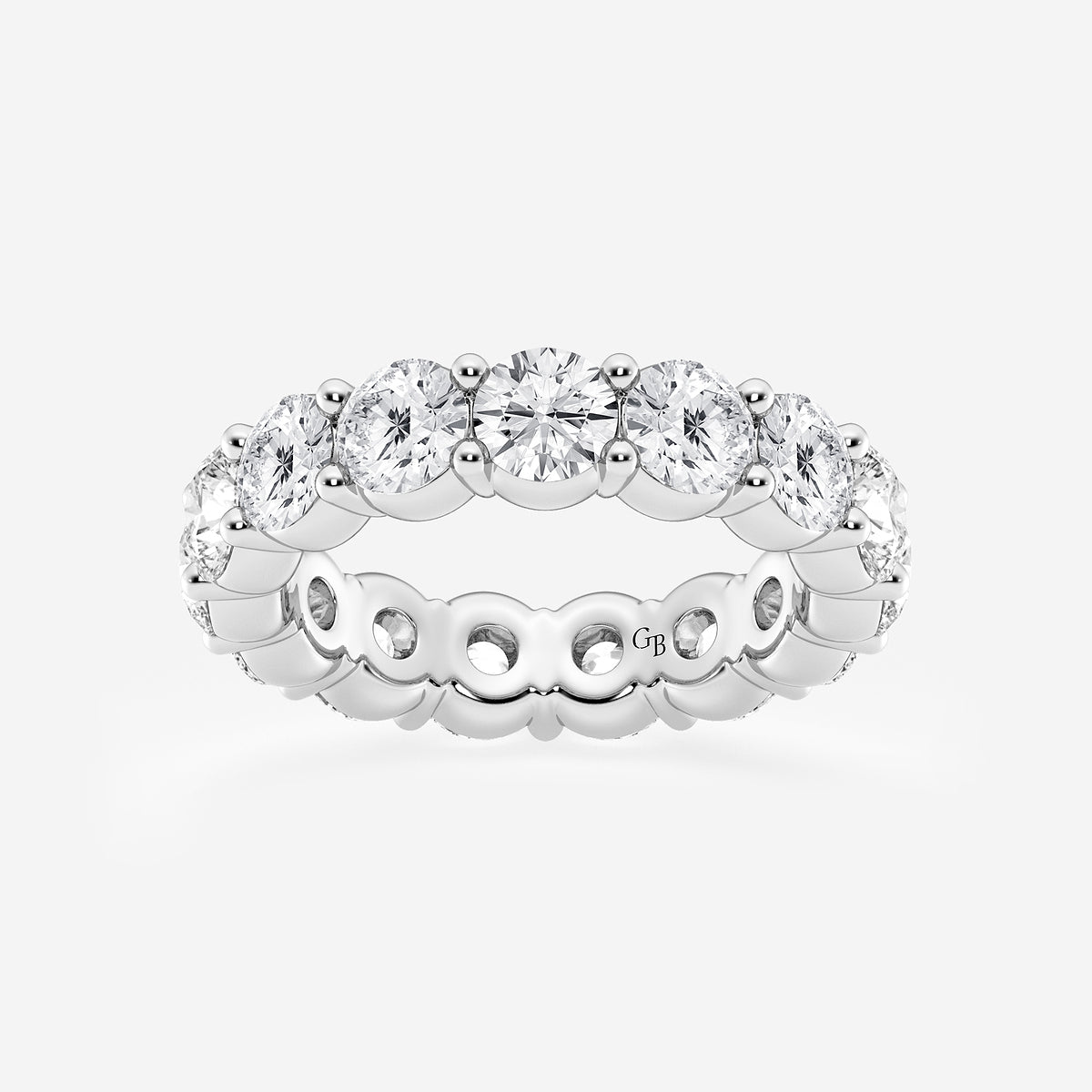 GWA005 - product video for 6 ctw Shared Prong Round Lab Grown Diamond Eternity Band - 4.8mm Width