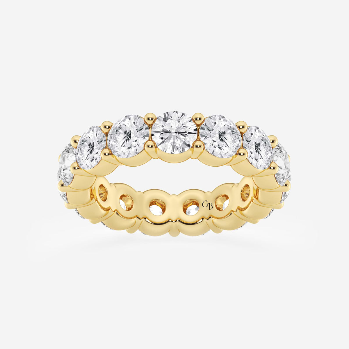 GWA005 - 6 ctw Shared Prong Round Lab Grown Diamond Eternity Band - 4.8mm Width