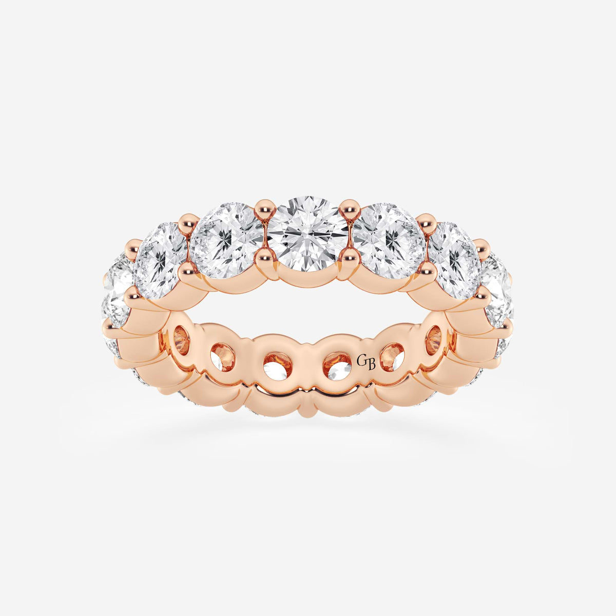GWA005 - 6 ctw Shared Prong Round Lab Grown Diamond Eternity Band - 4.8mm Width