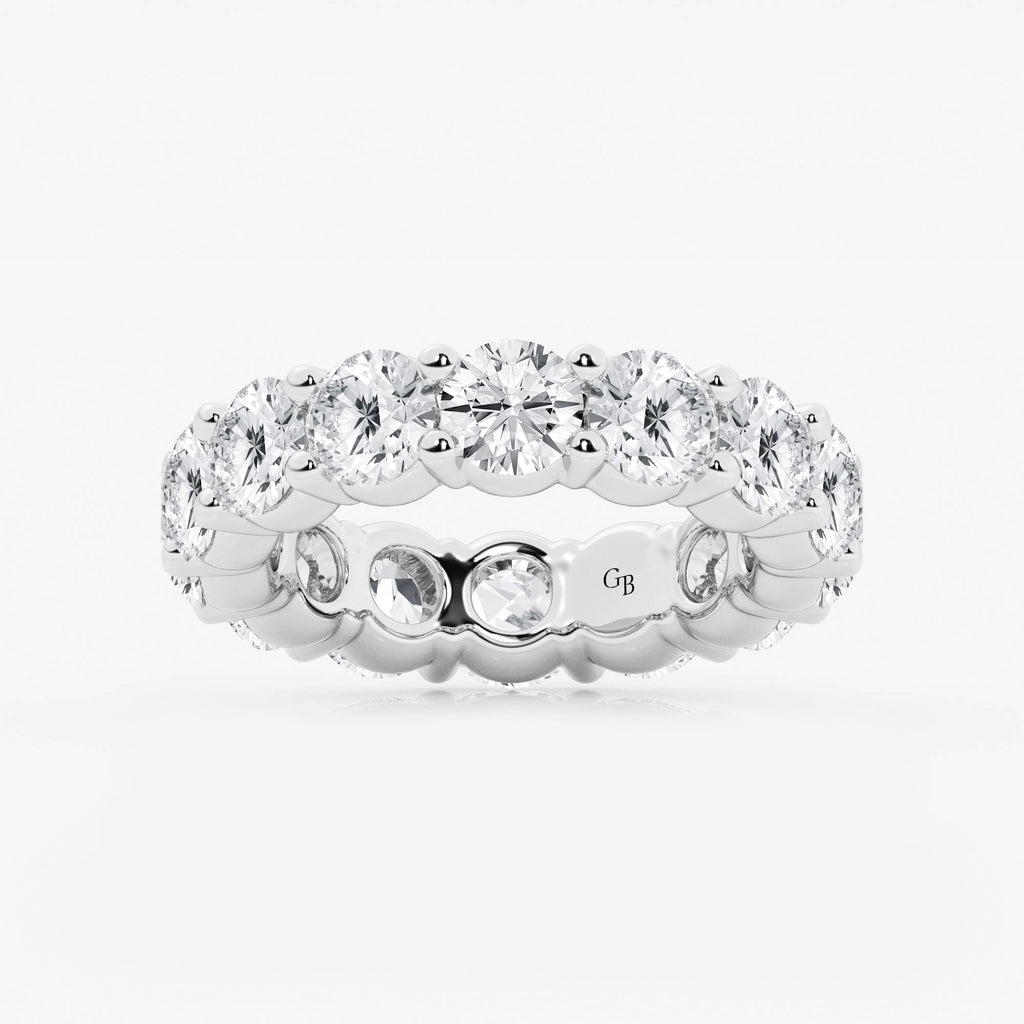 GWA005 - 7 ctw Round Lab Grown Diamond Shared Prong Eternity Band - 5mm Width