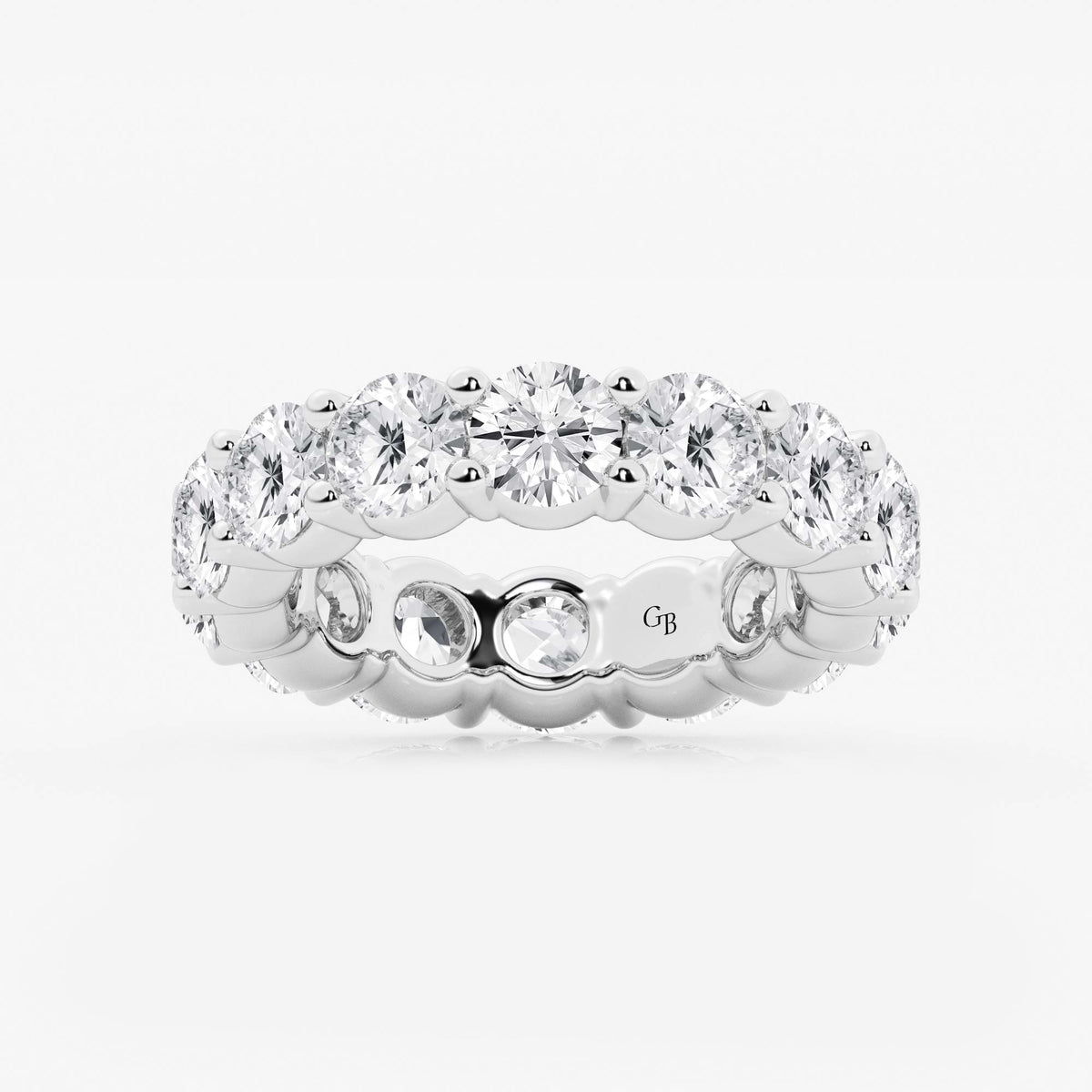 GWA005 - 7 ctw Round Lab Grown Diamond Shared Prong Eternity Band - 5mm Width