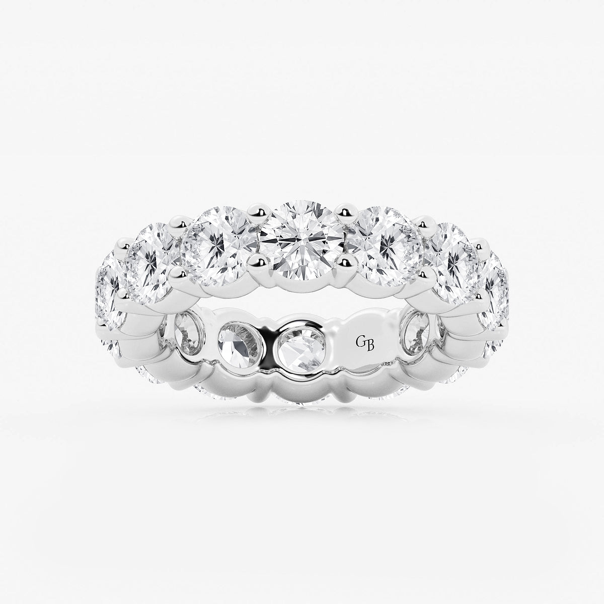 GWA005 - product video for 7 ctw Round Lab Grown Diamond Shared Prong Eternity Band - 5mm Width