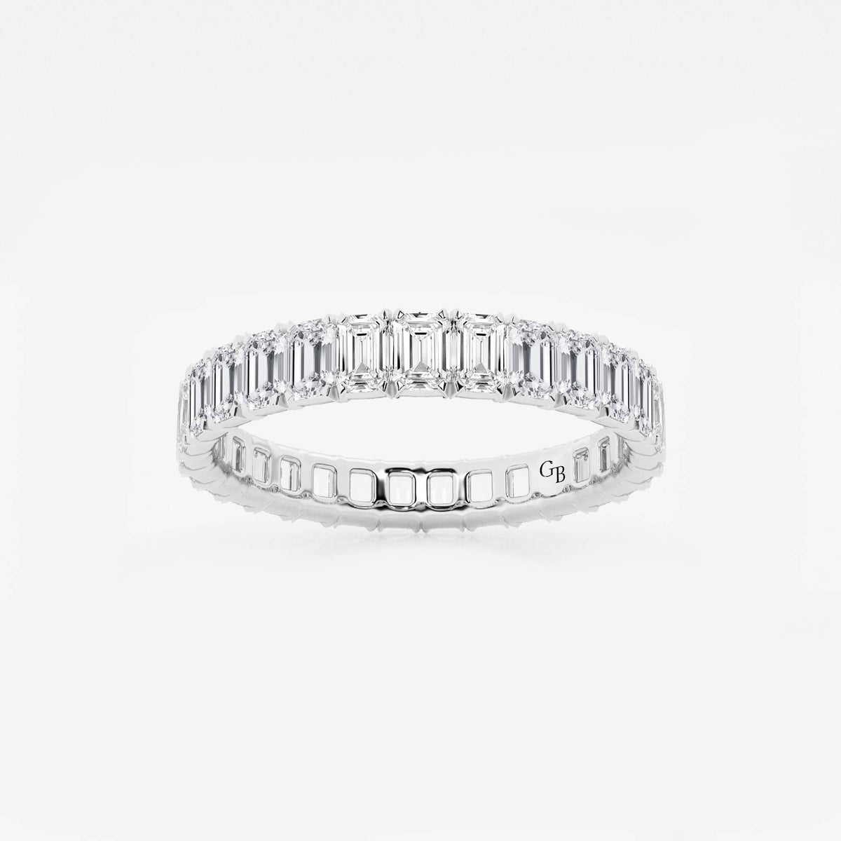 GWA006 - 2 ctw Emerald Lab Grown Diamond Eternity Band - 3mm Width