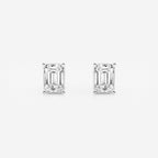 GWA006 - 2 ctw Emerald Lab Grown Diamond Solitaire Certified Stud Earrings