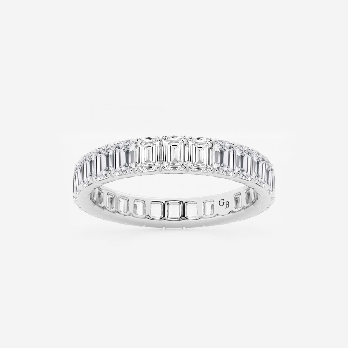 GWA006 - 3 ctw Emerald Lab Grown Diamond Eternity Band - 3.3mm Width