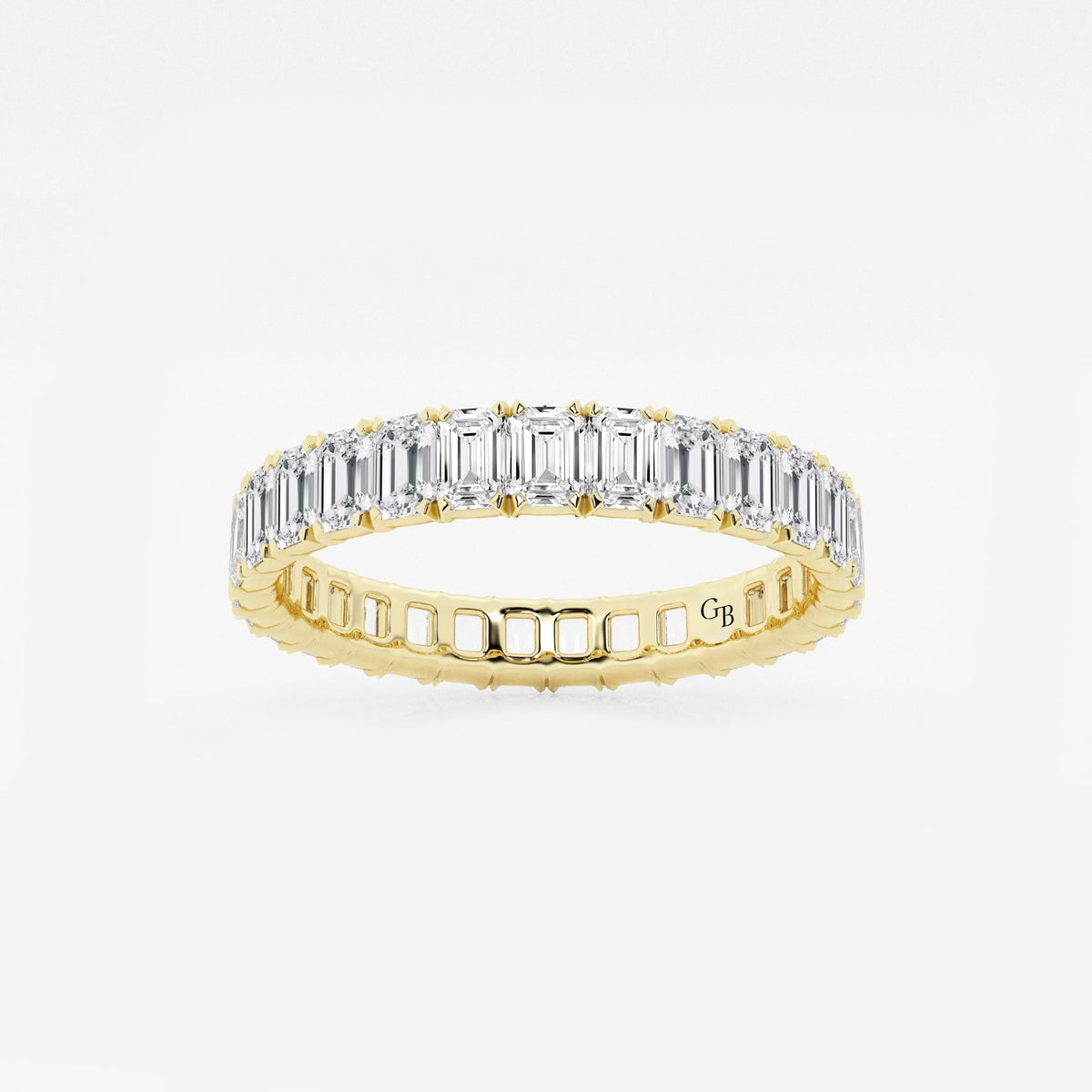 GWA006 - 2 ctw Emerald Lab Grown Diamond Eternity Band - 3mm Width