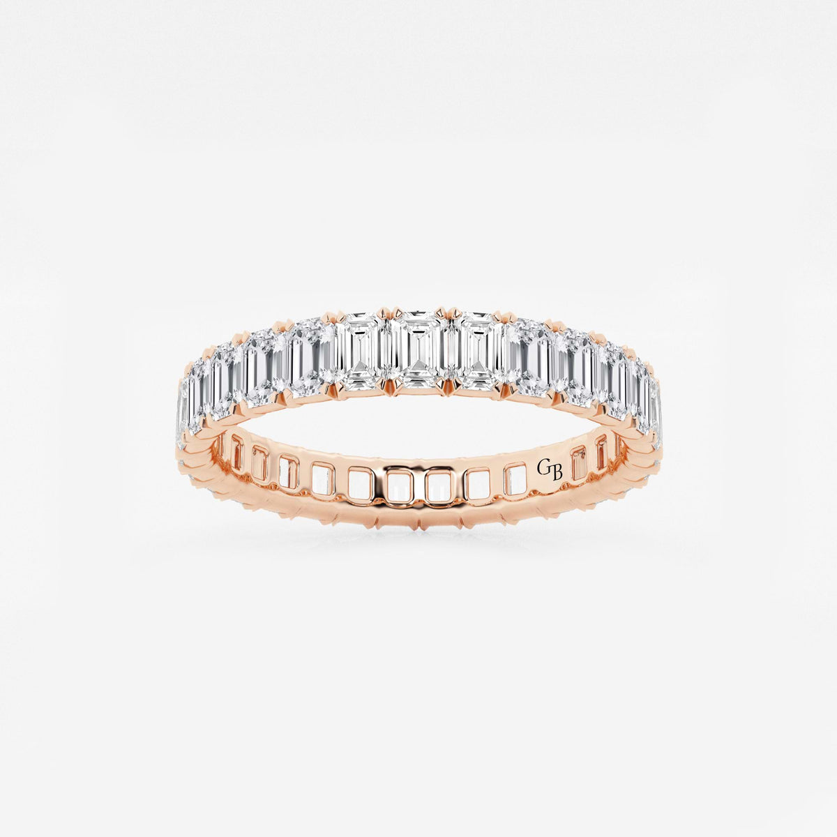 GWA006 - 2 ctw Emerald Lab Grown Diamond Eternity Band - 3mm Width