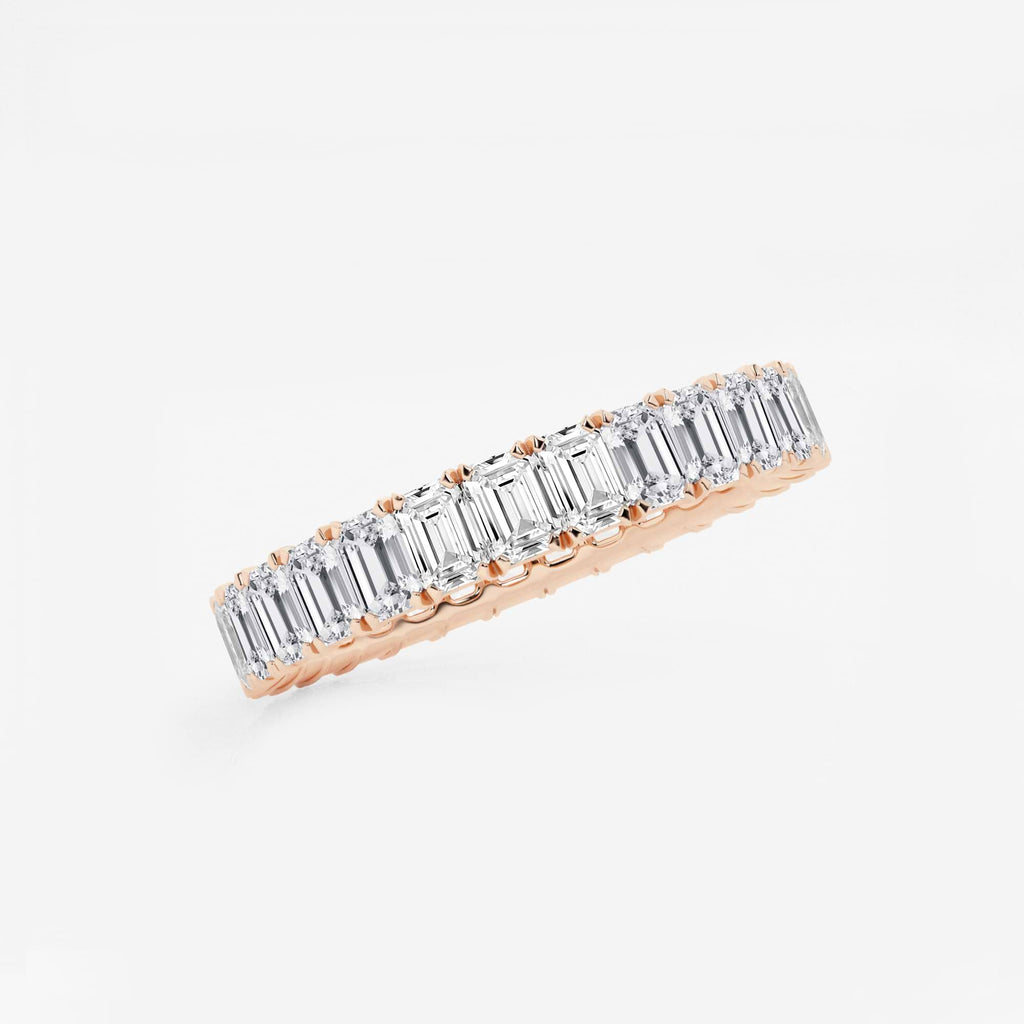 GWA006 - Additional Image 1 for  2 ctw Emerald Lab Grown Diamond Eternity Band - 3mm Width