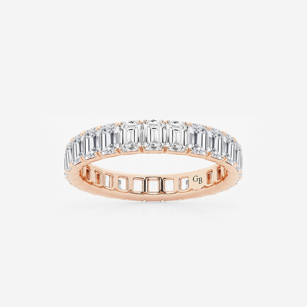 GWA006 - product video for 3 ctw Emerald Lab Grown Diamond Eternity Band - 3.3mm Width