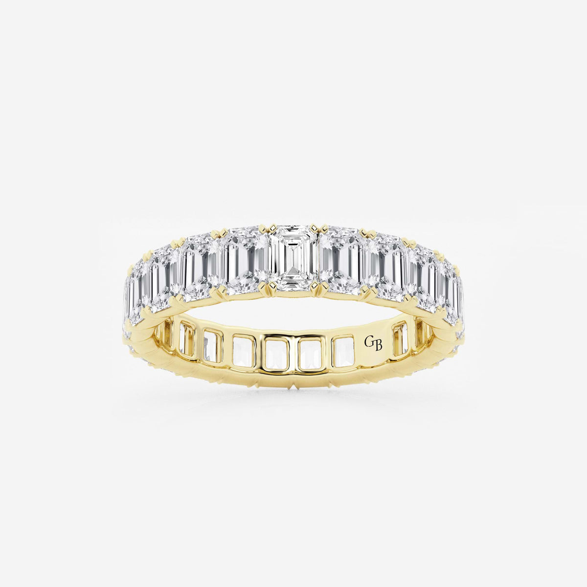 GWA006 - 4 ctw Emerald Lab Grown Diamond Eternity Band - 4mm Width