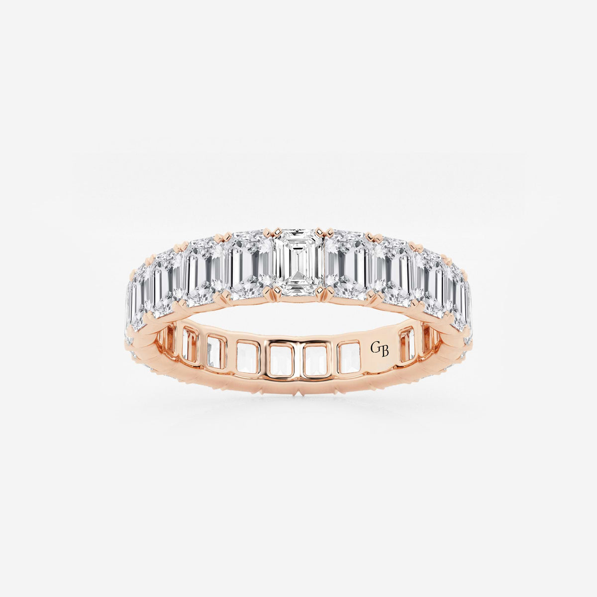 GWA006 - 4 ctw Emerald Lab Grown Diamond Eternity Band - 4mm Width