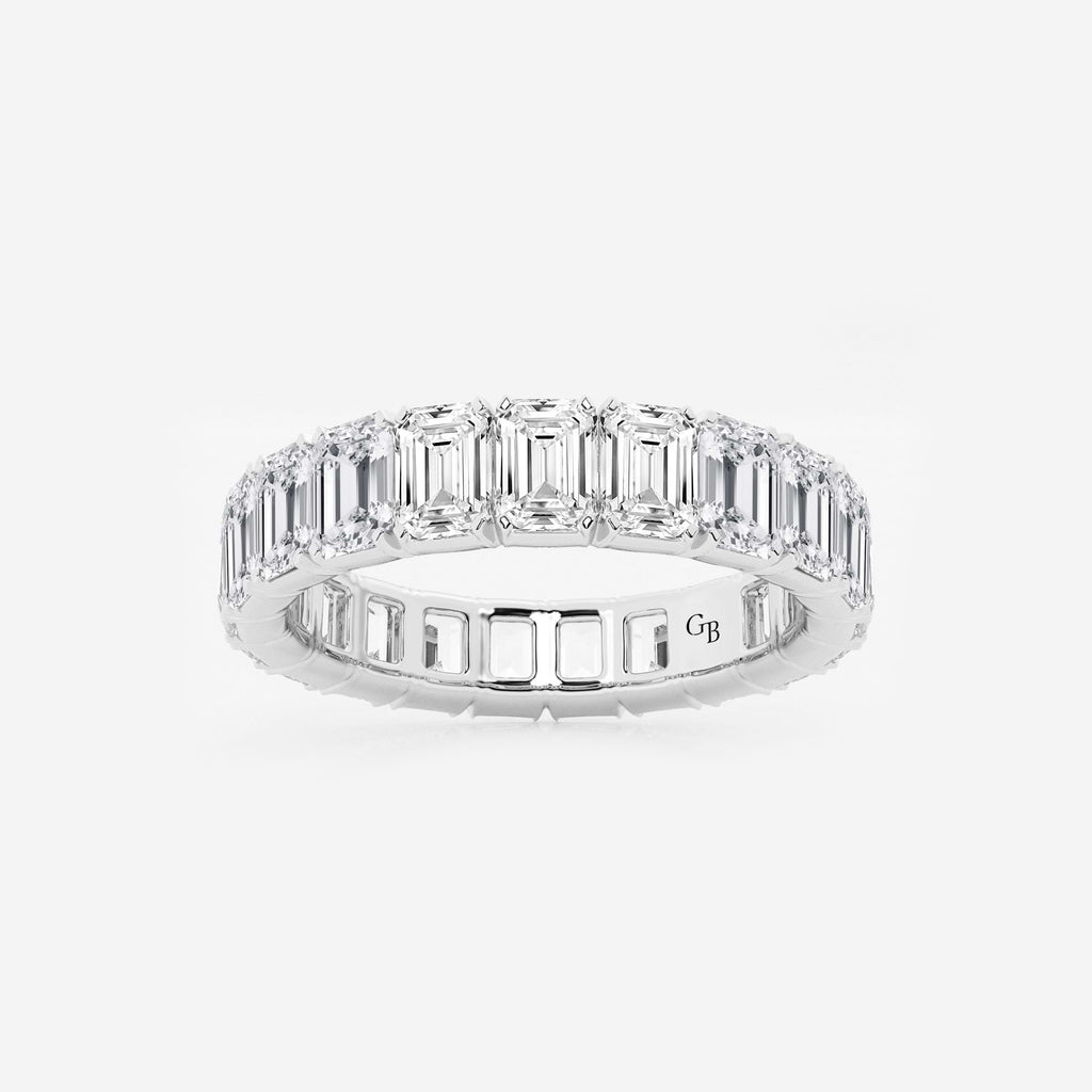 GWA006 - 5 ctw Emerald Lab Grown Diamond Eternity Band - 4.3mm Width