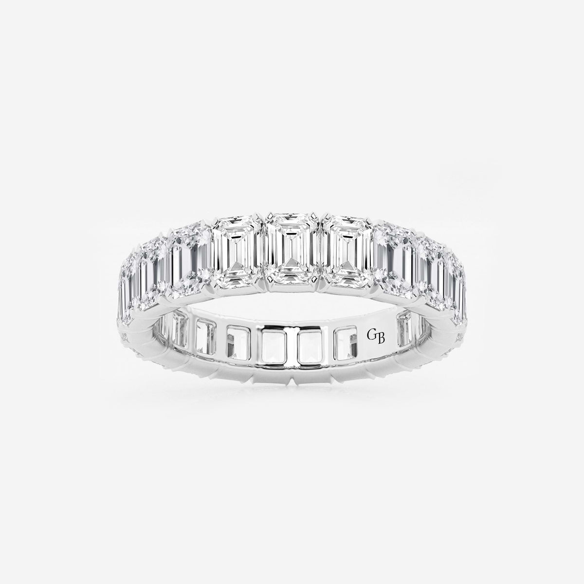 GWA006 - 5 ctw Emerald Lab Grown Diamond Eternity Band - 4.3mm Width