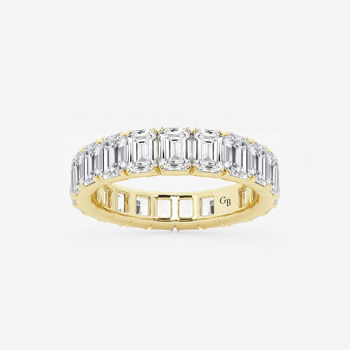 GWA006 - 5 ctw Emerald Lab Grown Diamond Eternity Band - 4.3mm Width