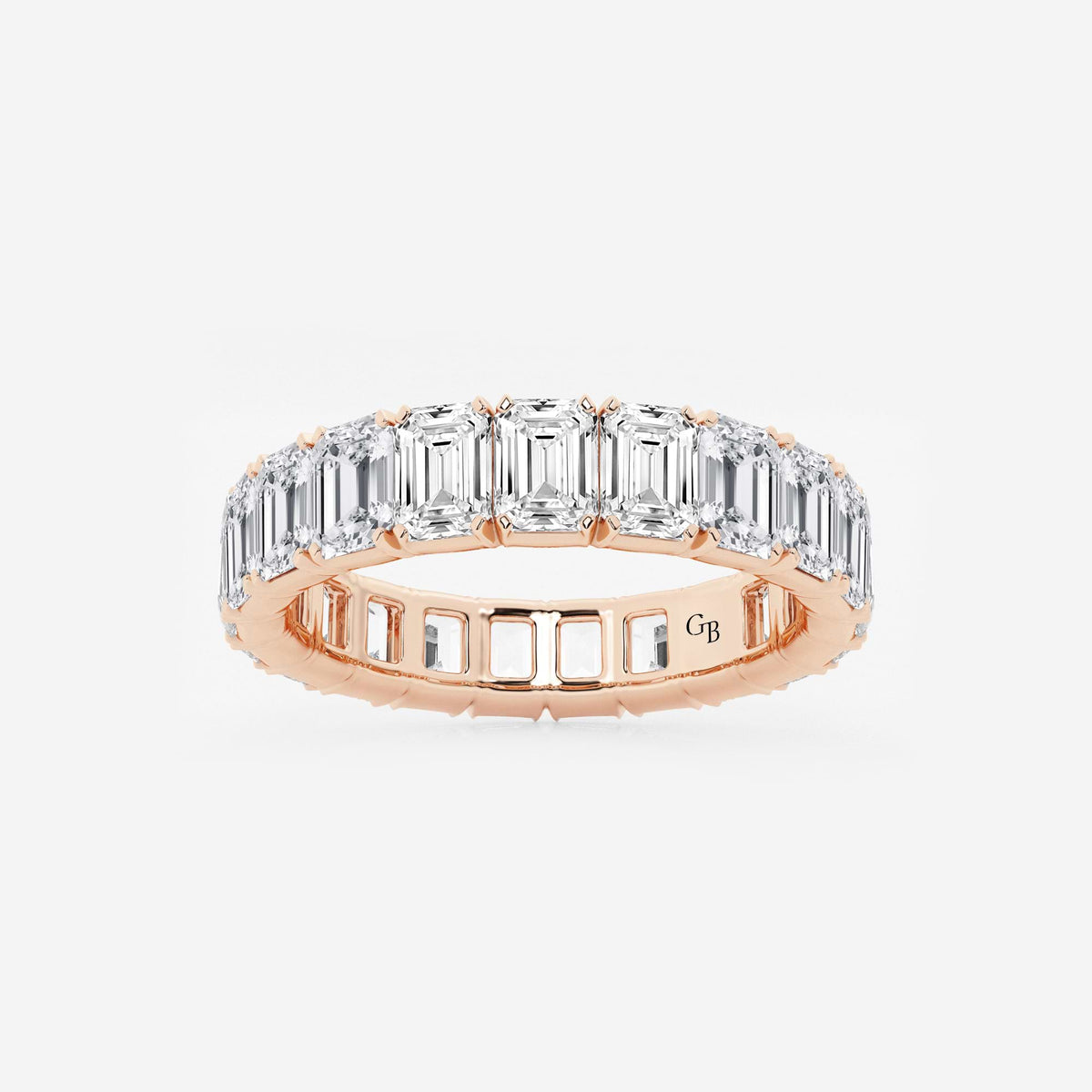 GWA006 - 5 ctw Emerald Lab Grown Diamond Eternity Band - 4.3mm Width